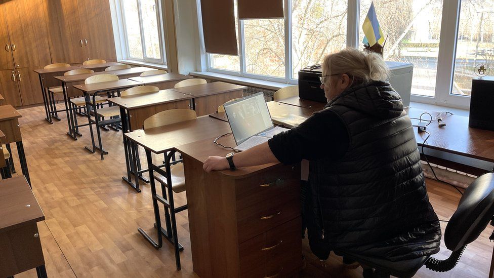 Maria is still in Kharkiv, teaching students remotely