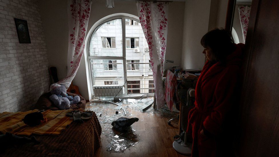 Although the drones were shot down, Kateryna's apartment in Kyiv was damaged in the attack