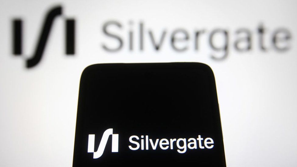 Silvergate logo on a phone