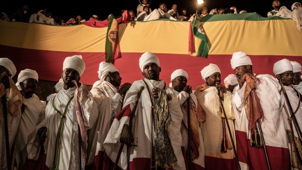 In Ethiopia, where there are more than 36 million Orthodox Christians, priests led believers to mark Christmas Eve - or Gena - at Saint Mary's Church in Lalibela.