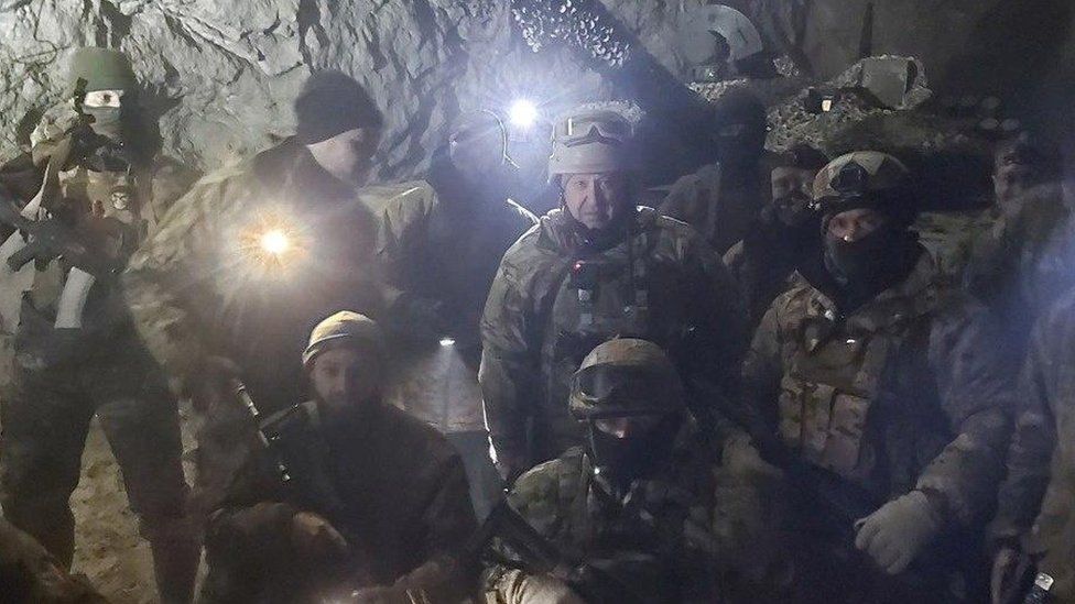 Ukraine cast doubt on a photo claiming to show Yevgeny Prigozhin inside a Soledar salt mine