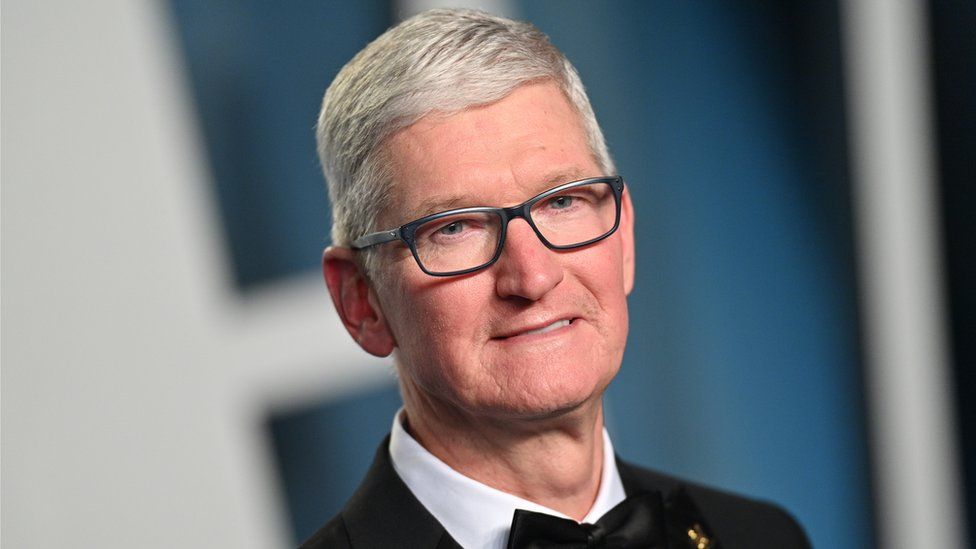 Apple's chief executive Tim Cook at awards show in 2022.