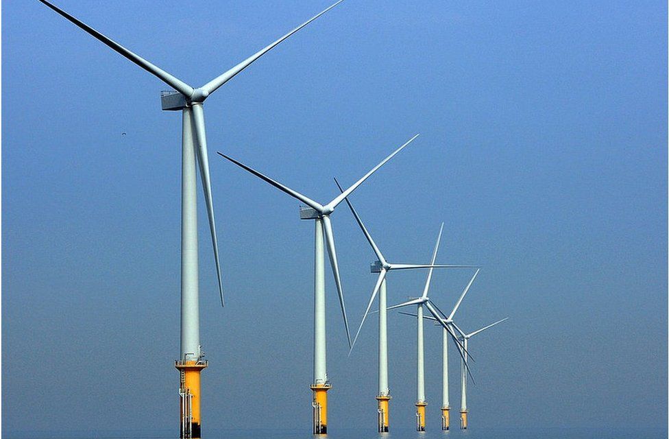 The UK is seen as a world leader in renewable energy technology such as offshore wind turbines