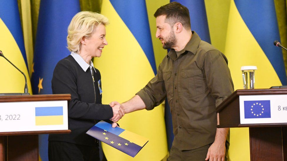 The head of the European Commission Ursula von der Leyen has been a vocal supporter of Ukraine joining the EU