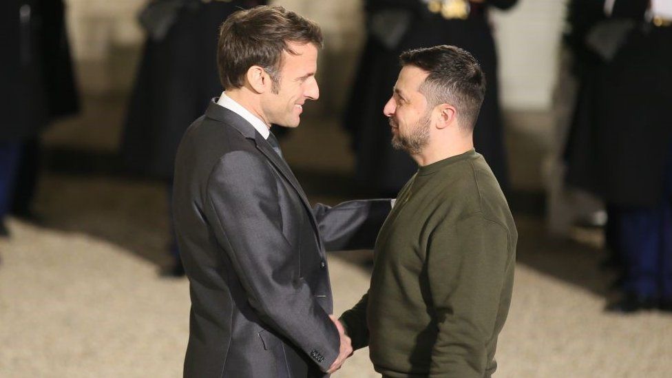 President Macron awarded Volodymyr Zelensky the honour on Wednesday