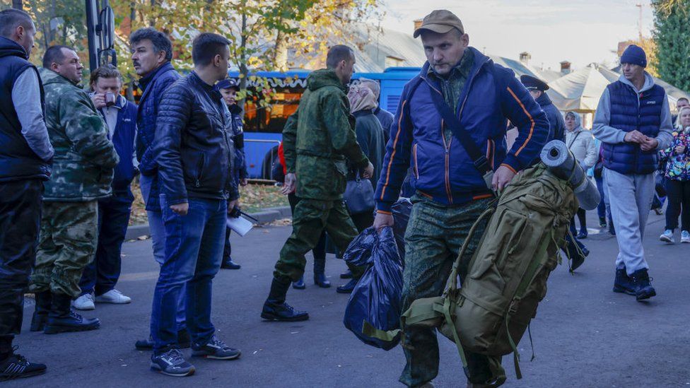 These men were drafted as part of Russia's partial mobilisation last year - but the country is still looking for more troops for its war