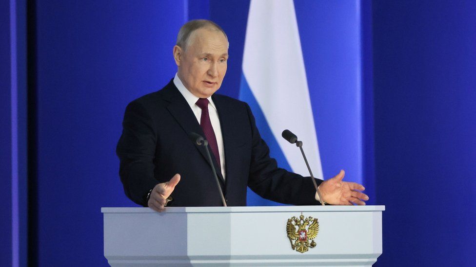 Vladimir Putin has said Russia is ready to resume nuclear weapons testing during his annual state of the nation address