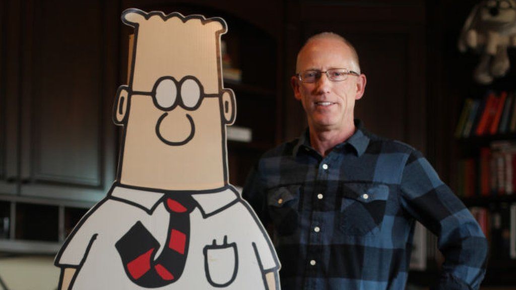 Scott Adams's comic strip, Dilbert, is known for its satirical office humour