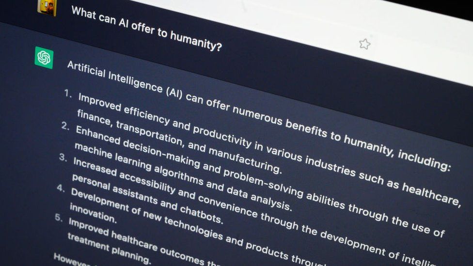 ChatGPT lists answers to the question: "What can AI offer to humanity?"