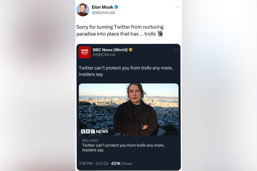 Elon Musk did not formally respond to Panorama - but he did tweet after we published this article