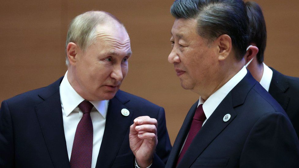 Vladimir Putin and Xi Jinping (pictured together last year) will meet for talks in Moscow this week