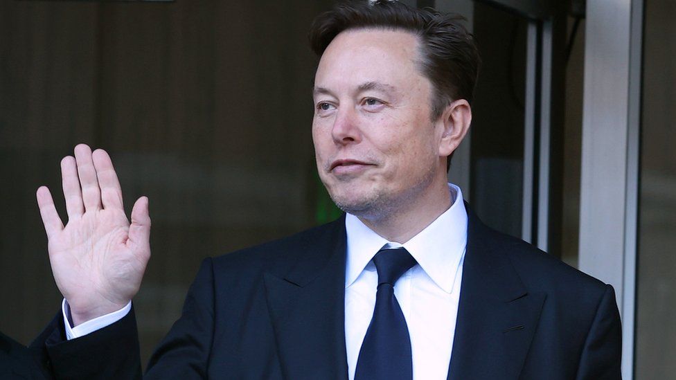 Tesla CEO Elon Musk leaves the Phillip Burton Federal Building in San Francisco, California.