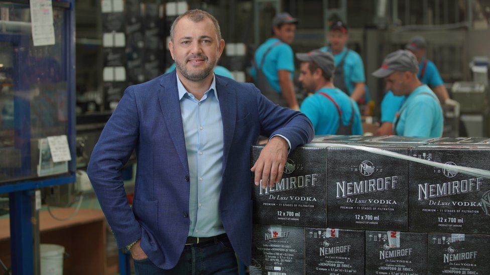 Yuriy Sorochynskiy says that drinkers around the world are buying his Ukrainian vodka to show their "solidarity"