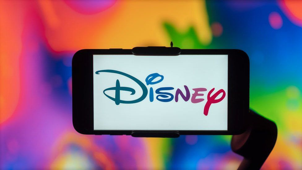 Disney logo on a phone