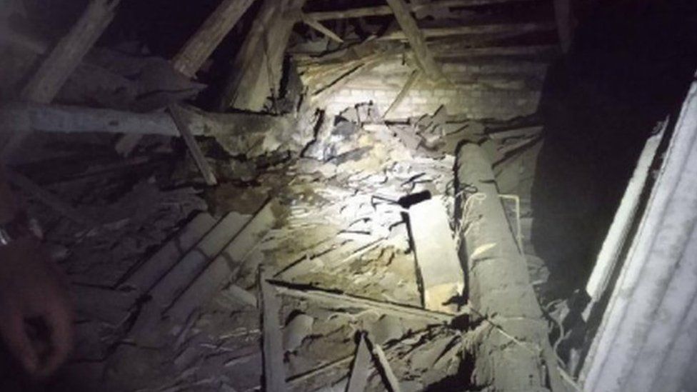 Several buildings were hit by falling drone fragments, Kyiv officials say