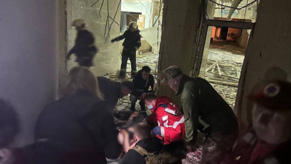 Rescuers in Kyiv overnight