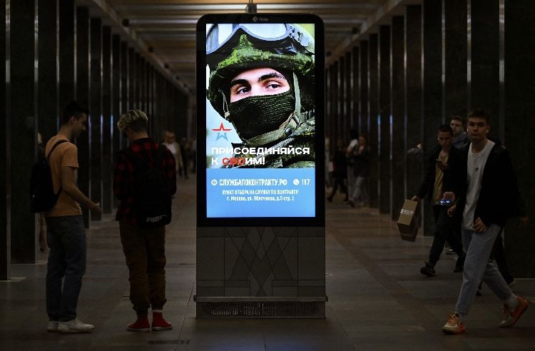 Advertisements for army service have become common in Russia