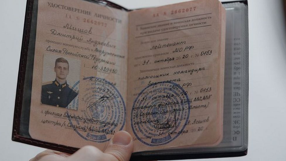 Dmitry Mishov's documents prove his rank and position in the army
