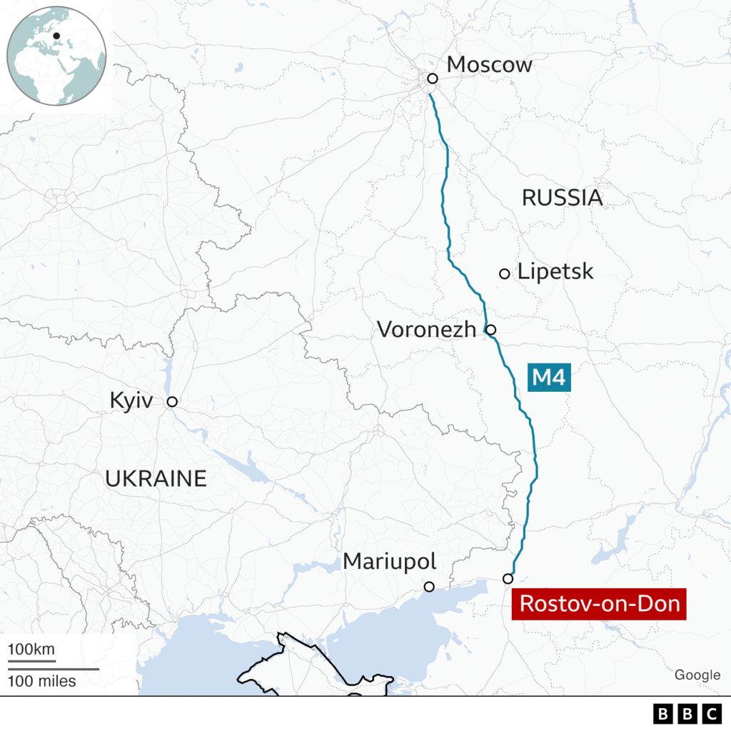 Карта Ростова и Воронежа
