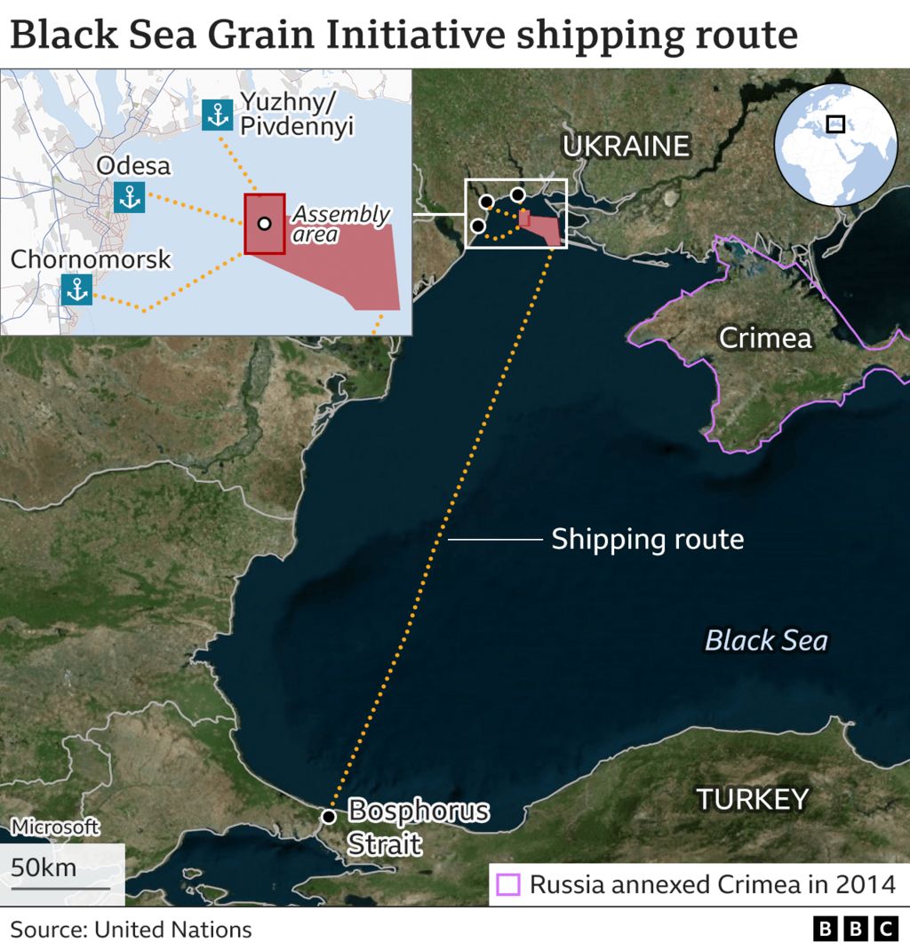 Map of Black Sea shipping area