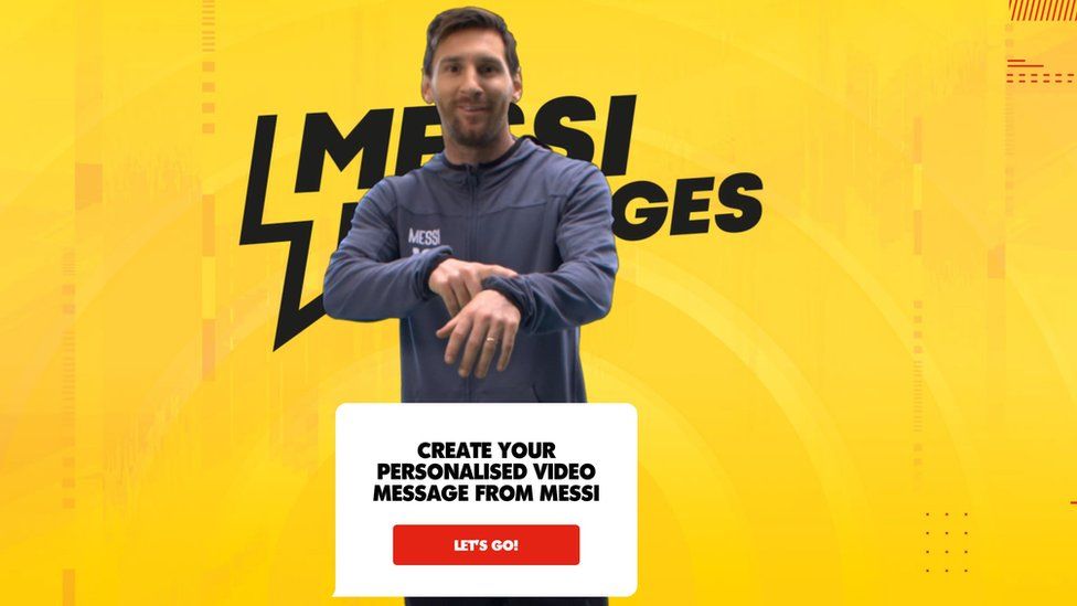 Footballer Lionel Messi's avatar on the Lay's website