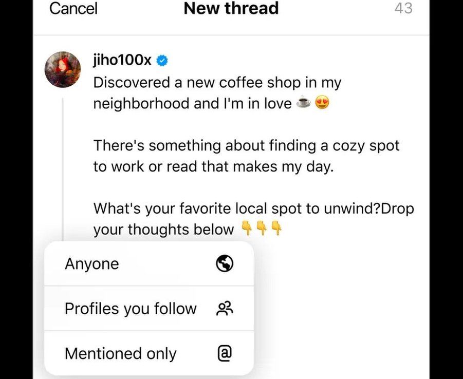 Posts can "easily" be shared between Threads and Instagram and can include links, photos, and videos
