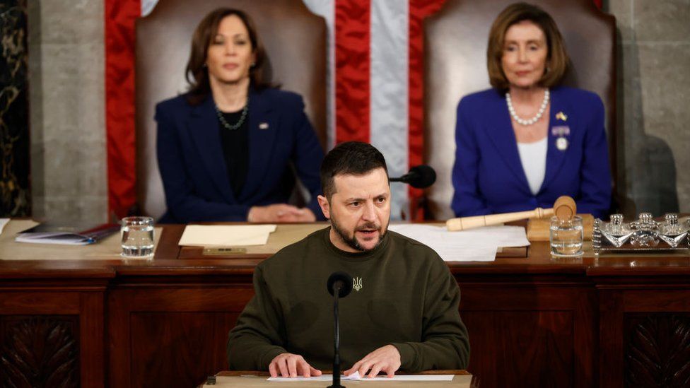 Ukraine's President Volodymyr Zelensky spoke at the US Capitol in 2022, but is support waning?