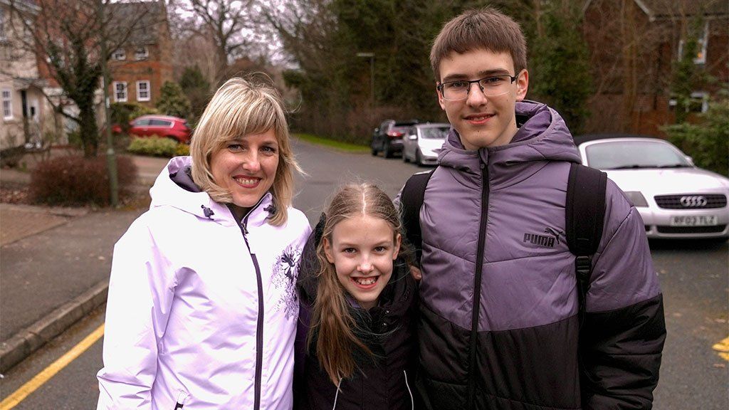 Oksana with Anna and Ilya in Surrey