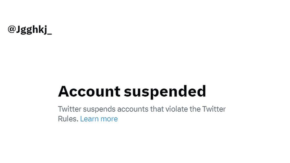 The fake account appears to have been suspended