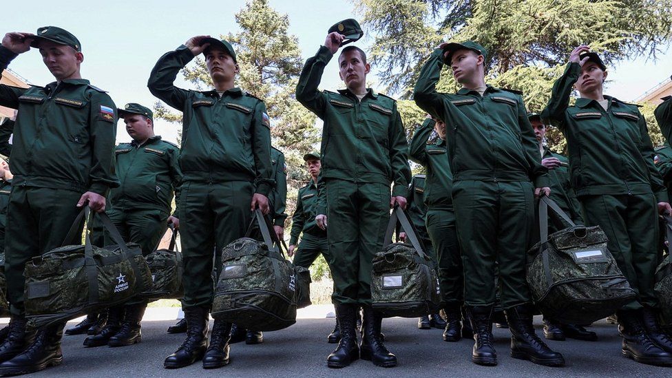Russian army recruits in Simferopol, Crimea