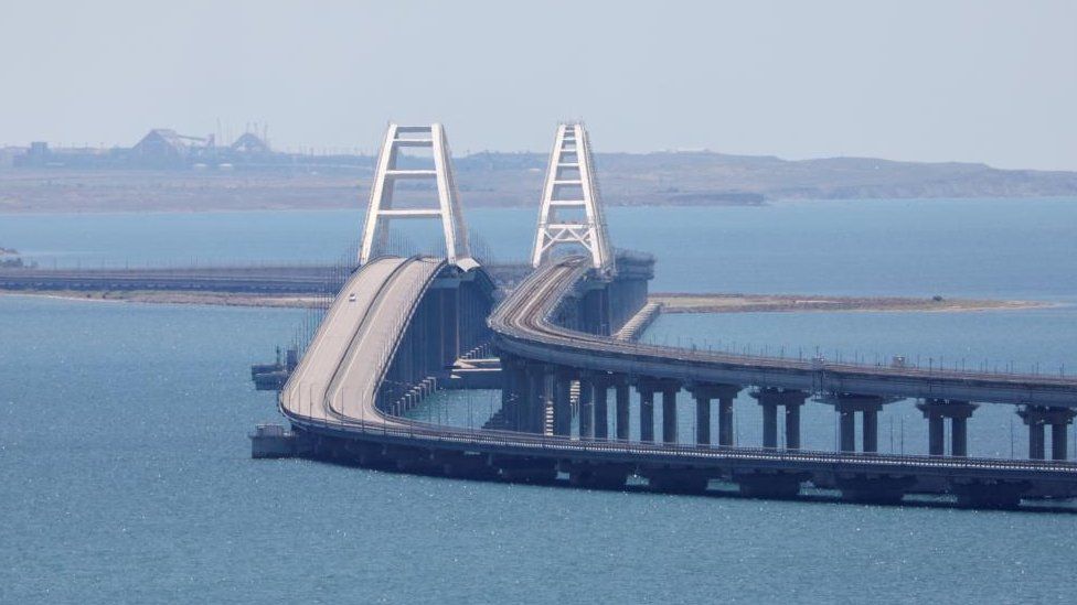 The Crimea Bridge pictured in July