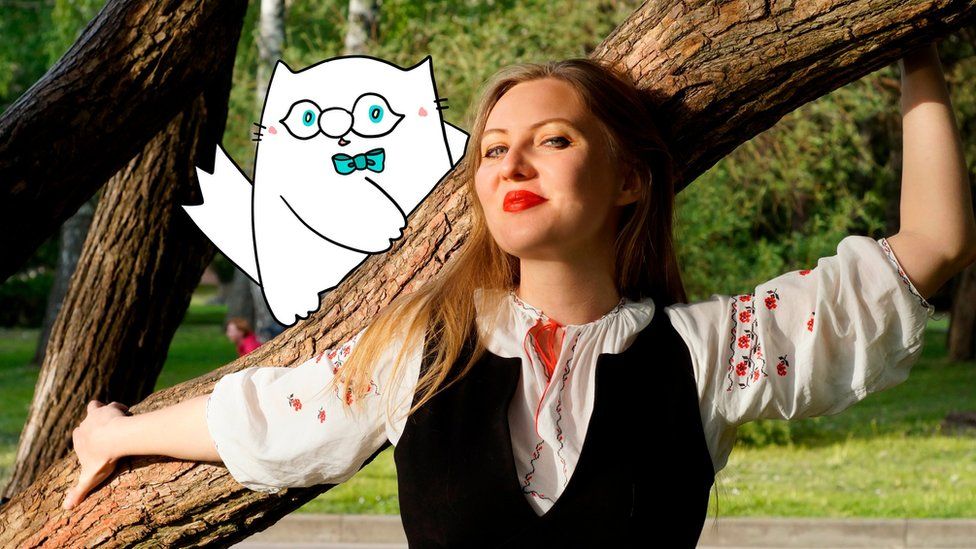 Olena Pavlova describes her cartoon cat as a "natural anti-depressant"