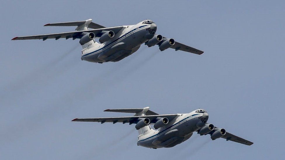 Four L-76 transport planes were reportedly damaged in the drone attack (file image)