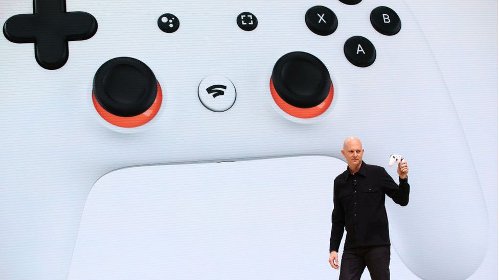 Google vice-president Phil Harrison showed off the Stadia controller on-stage at its launch in 2019