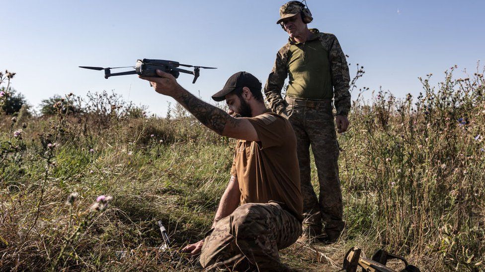 Ukrainians are increasingly using drones at the front line - sometimes for surveillance and sometimes to act as weapons