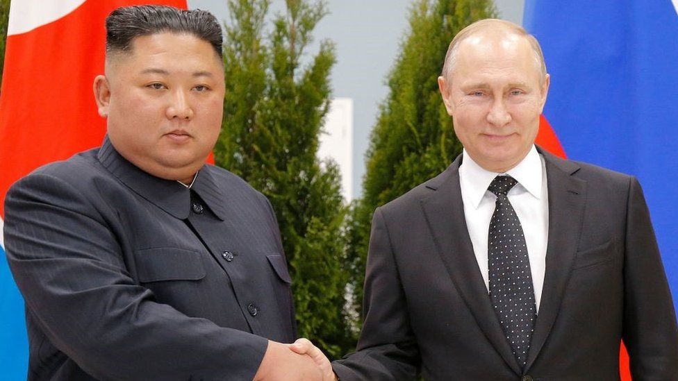 Vladimir Putin and Kim Jong Un met in the Russian port of city of Vladivostok in 2019