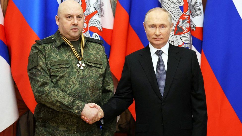 The general, seen here with President Vladimir Putin, was put in charge of Russian forces in Ukraine in October but was removed three months later
