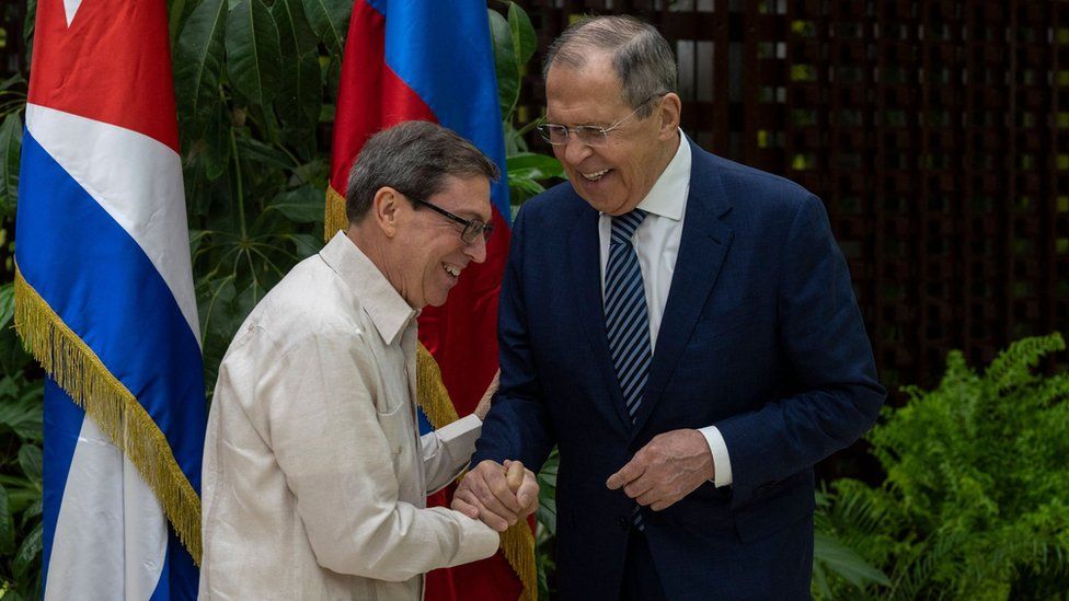 Cuban Foreign Minister Bruno Rodríguez (left) met his Russian counterpart in April