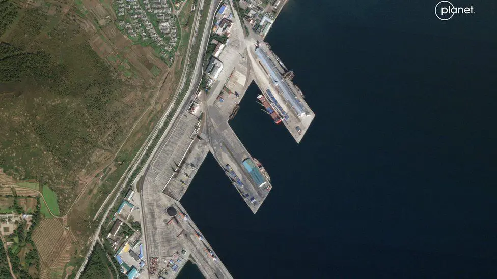 На спутниковом снимке, сделанном в октябре, виден северокорейский порт Расон