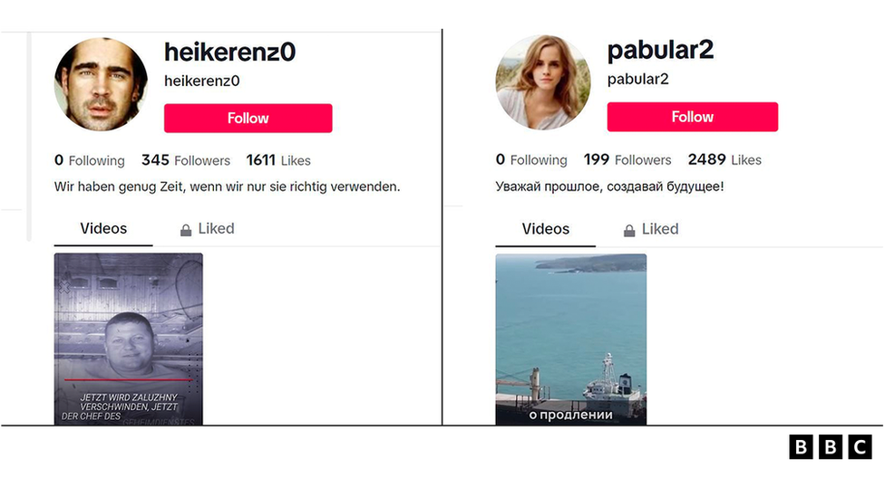Война в Украине: как фейки TikTok донесли российскую ложь до миллионов 3 Некоторые аккаунты TikTok, входившие в сеть, использовали в своих профилях украденные изображения знаменитостей, таких как Колин Фаррелл и Эмма Уотсон