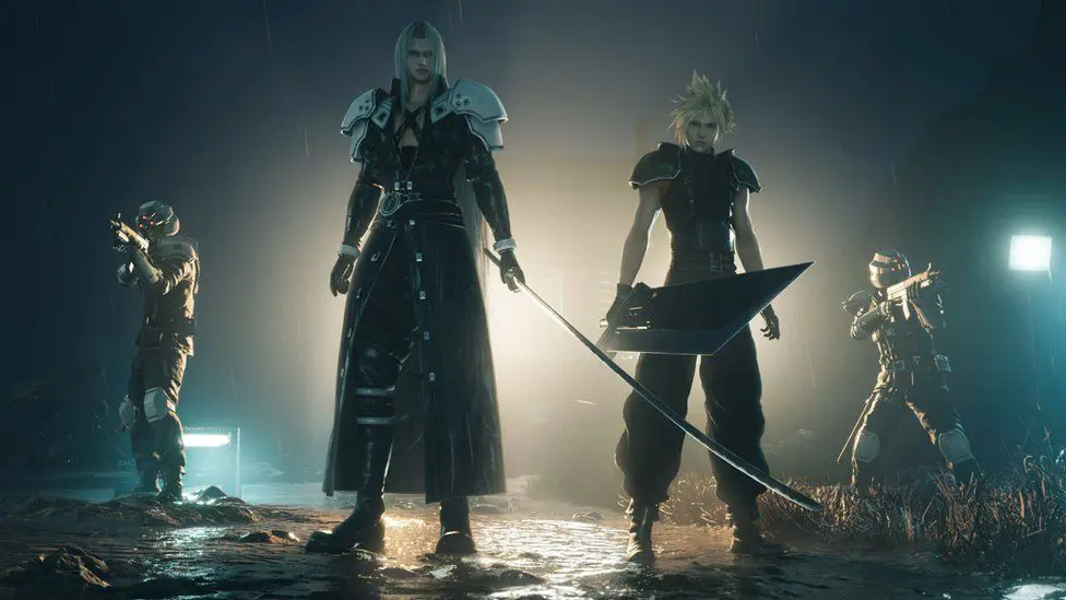 Обзоры FF7 Rebirth: критики говорят, что в продолжение Final Fantasy «играть одно удовольствие» 1 Final Fantasy Rebirth исследует историю между героем Клаудом Страйфом (первый ряд справа) и злодеем Сефиротом (слева)