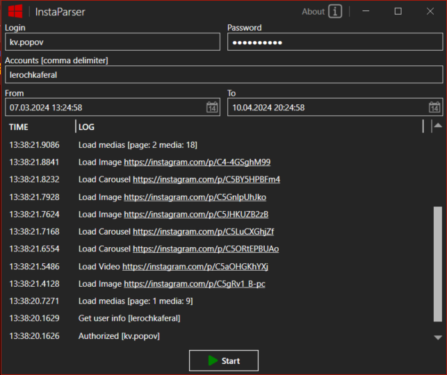 Программы [Programms] - Insta Parser